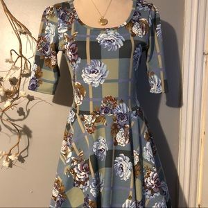 Lularoe Multicolored Flower Print Dress Size M
